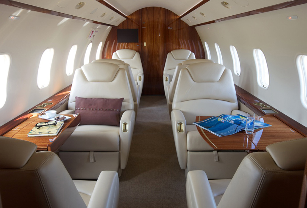 Cabin of a Challenger 300 at Priester Aviation