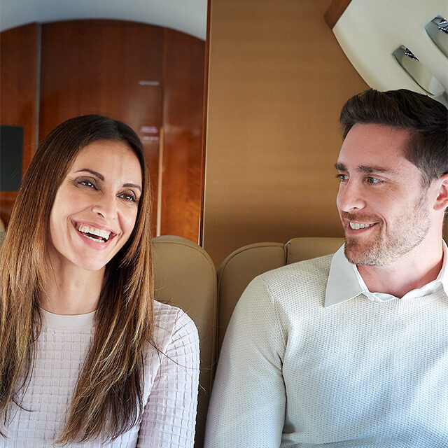 A couple fly on a Mayo jet charter using their 1945 jet card